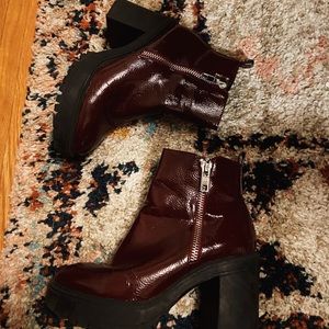 Steve Madden Platform Patent Leather Chunky Boots